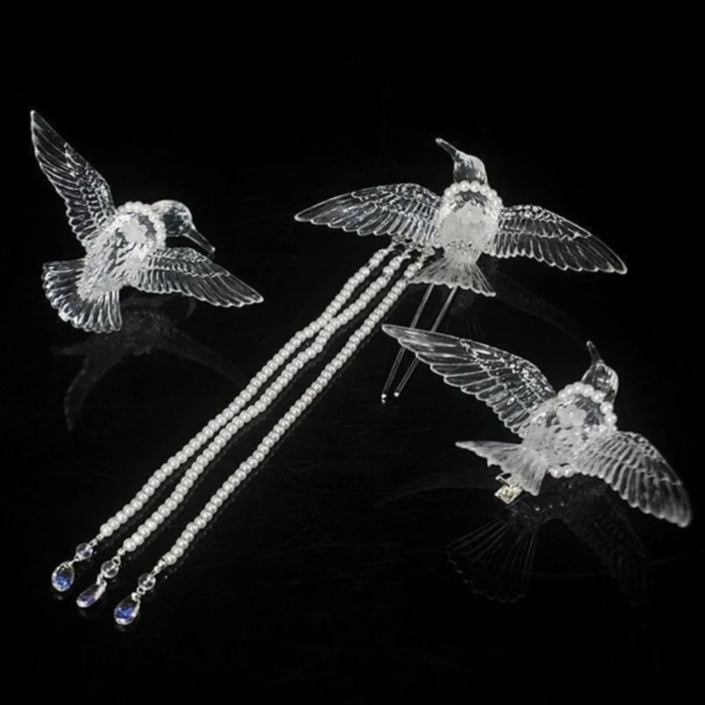 Women headwear‎ fringe bridal wedding dress hair accessories magpie set